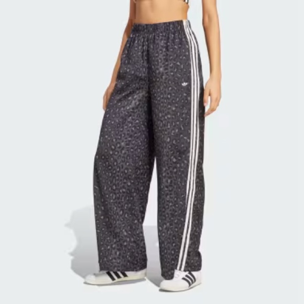 Adidas Black Leopard Print Track Pants